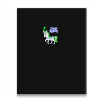 Birthday Carousel Horse! Greenpurple (on Black) Metal Print Vertical | Artistshot