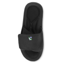 Birthday Carousel Horse! Greenpurple (on Black) Slide Sandal | Artistshot