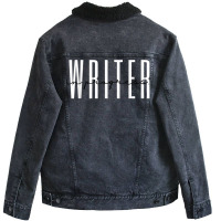 Writer In Progress Content Novel Author Novelist T Shirt Unisex Sherpa-lined Denim Jacket | Artistshot