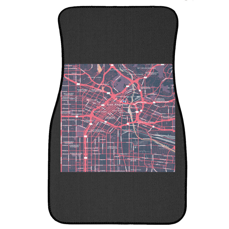 The City Of Angels Central La District Map Front Car Mat | Artistshot