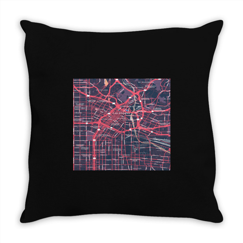 The City Of Angels Central La District Map Throw Pillow | Artistshot