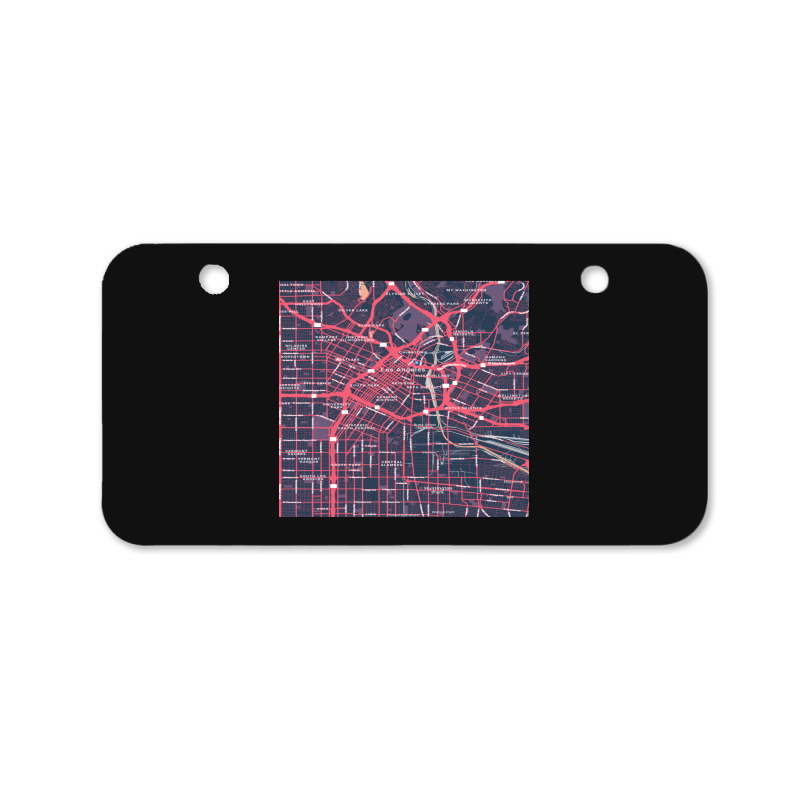 The City Of Angels Central La District Map Bicycle License Plate | Artistshot