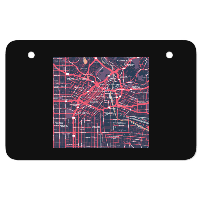 The City Of Angels Central La District Map Atv License Plate | Artistshot