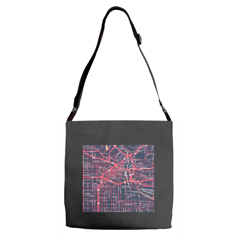 The City Of Angels Central La District Map Adjustable Strap Totes | Artistshot