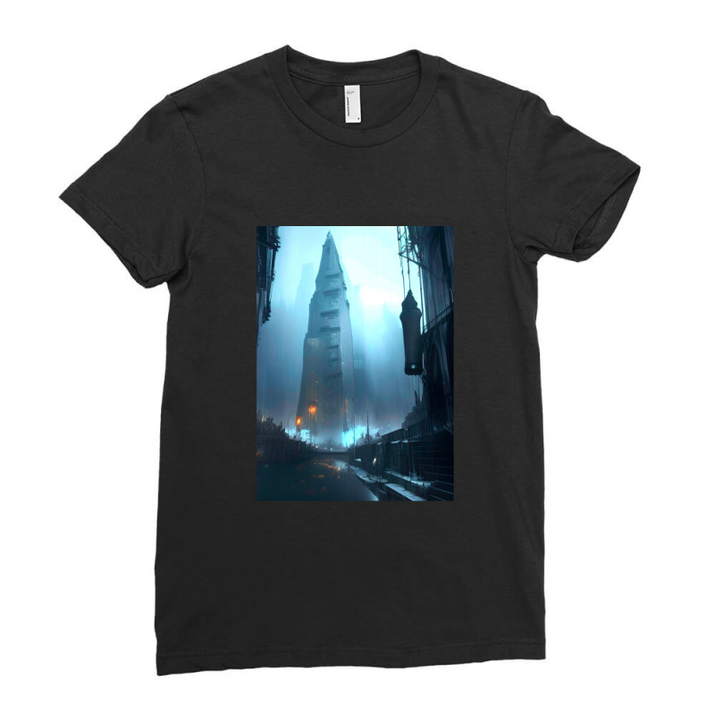 The Futuristic City. Ladies Fitted T-Shirt by JasonMichaelDelp | Artistshot