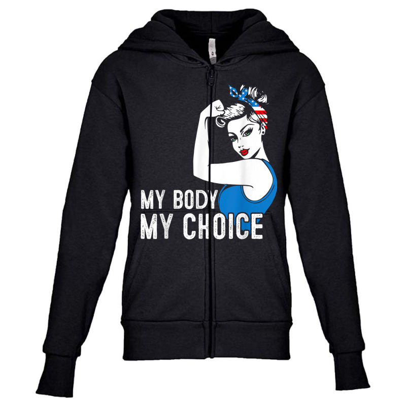 My Body My Choice Pro Choice Messy Bun Her Body Her Choice T Shirt Youth Zipper Hoodie | Artistshot