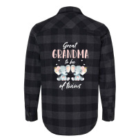 Great Grandma Of Twins Elephant Baby Shower Girl Decorations Flannel Shirt | Artistshot