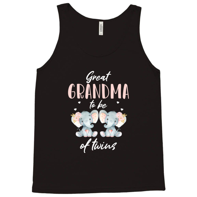 Great Grandma Of Twins Elephant Baby Shower Girl Decorations Tank Top | Artistshot