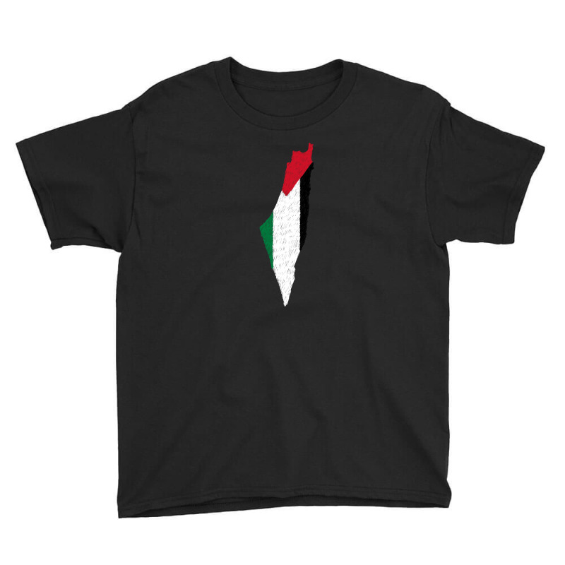 Palestina Map Flag Drawing Line Art Youth Tee | Artistshot