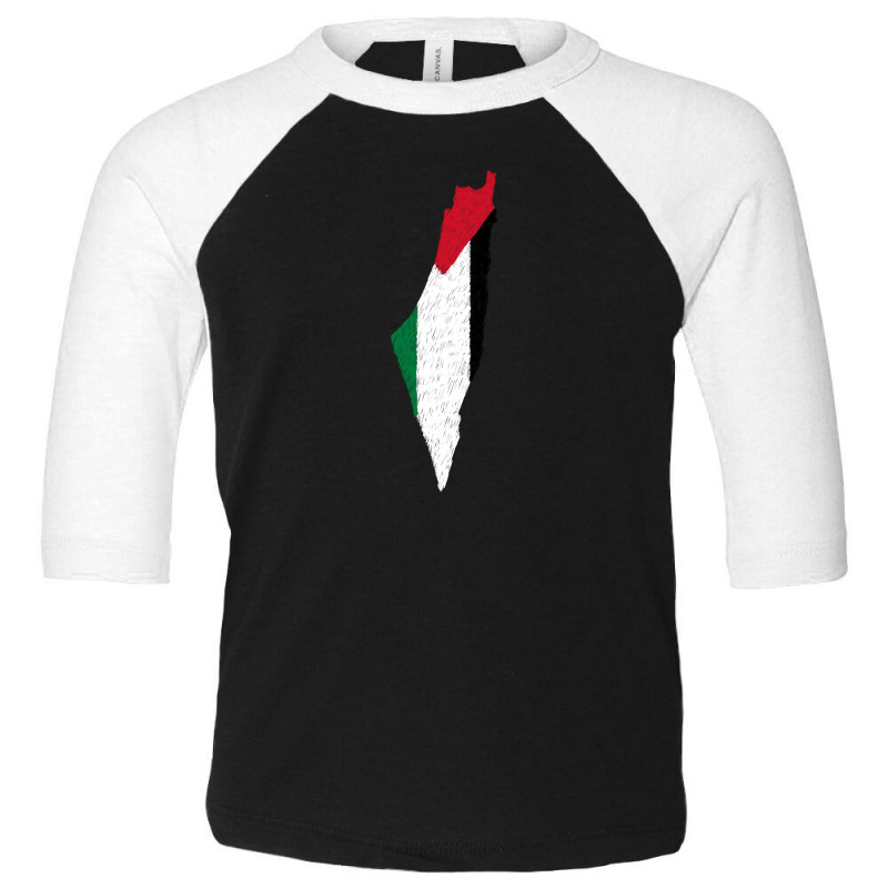 Palestina Map Flag Drawing Line Art Toddler 3/4 Sleeve Tee | Artistshot