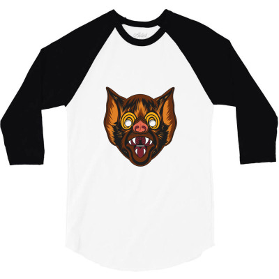 Beware The Bat   Bat Mask 3/4 Sleeve Shirt Designed By Kumkunari