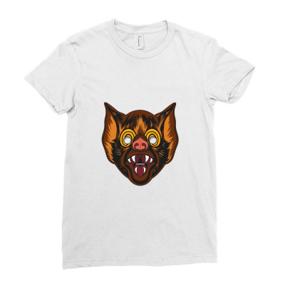 Beware The Bat   Bat Mask Ladies Fitted T-shirt Designed By Kumkunari