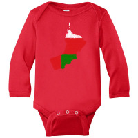 Oman Map Flag Drawing Line Art Long Sleeve Baby Bodysuit | Artistshot