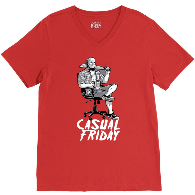 Casual Friday With Jason Voorhees V-Neck Tee by hoyamearistyn | Artistshot