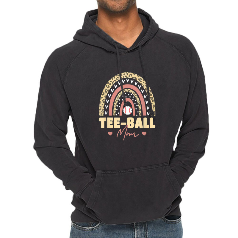 Teeball Mom Leopard Rainbow Softball Mom Mother's Day 2022 Vintage Hoodie | Artistshot