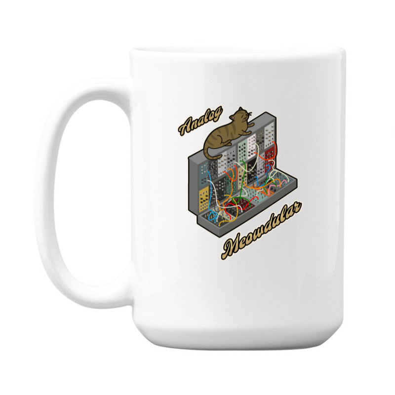 Cat On Analog Modular Synth Funny Synthesizer 15 Oz Coffee Mug | Artistshot