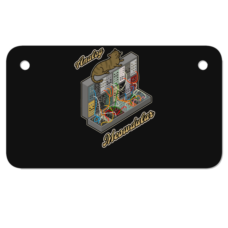 Cat On Analog Modular Synth Funny Synthesizer Motorcycle License Plate | Artistshot