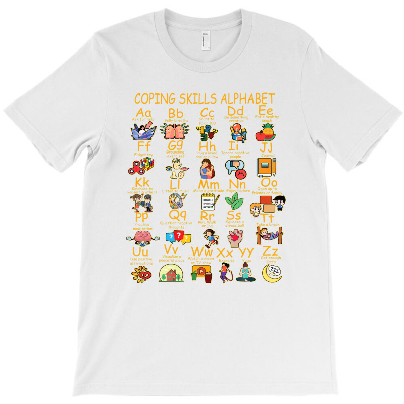 Coping Skills Alphabet Mental Health Awareness Counselor T-shirt | Artistshot