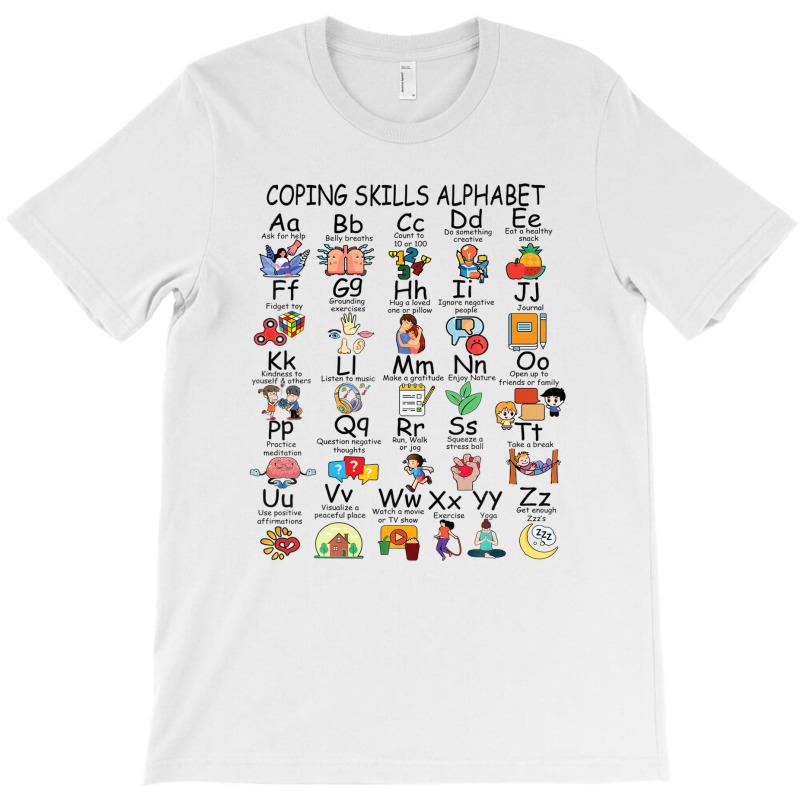 Coping Skills Alphabet Mental Health Awareness Counselor T-shirt | Artistshot