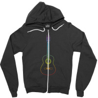 Classical Acoustic Guitar Colorful Outline Zipper Hoodie | Artistshot