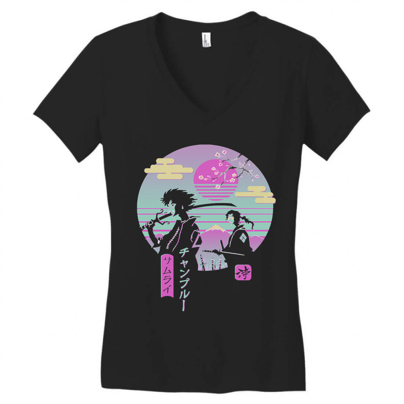 Anime Samurai Chillhop Women's V-Neck T-Shirt by DanielLopezJacuinde | Artistshot