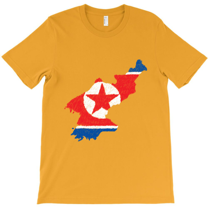 North Korea Map Flag Drawing Line Art T-shirt | Artistshot