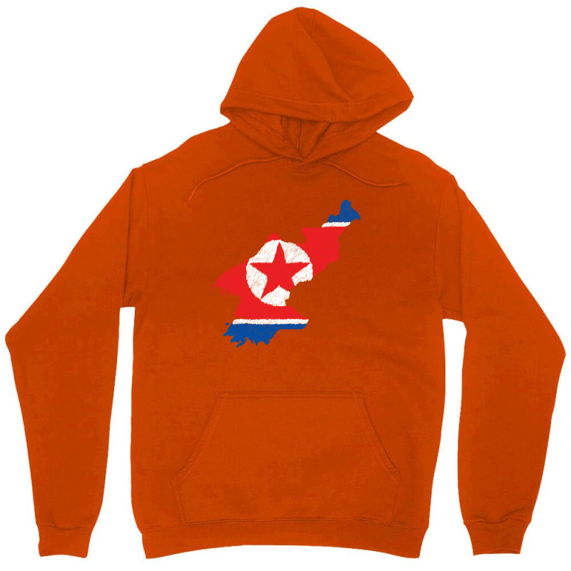 North Korea Map Flag Drawing Line Art Unisex Hoodie | Artistshot