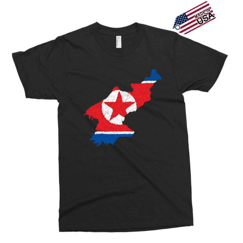 North Korea Map Flag Drawing Line Art Exclusive T-shirt | Artistshot