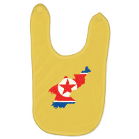 North Korea Map Flag Drawing Line Art Baby Bibs | Artistshot