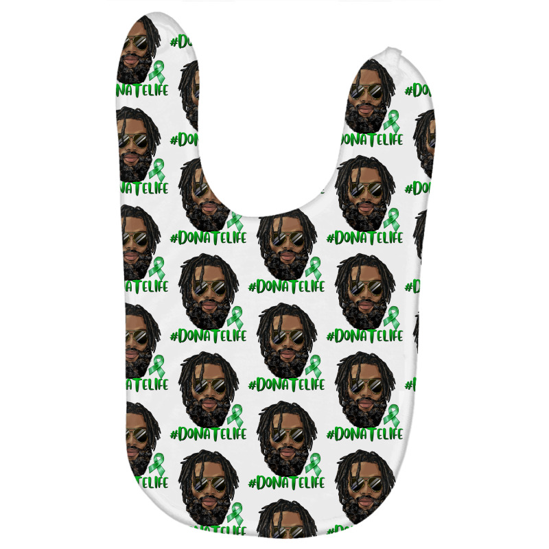 Black Man With Locs Donate Life Baby Bibs by afrowomandigitalshop@gmail.com | Artistshot