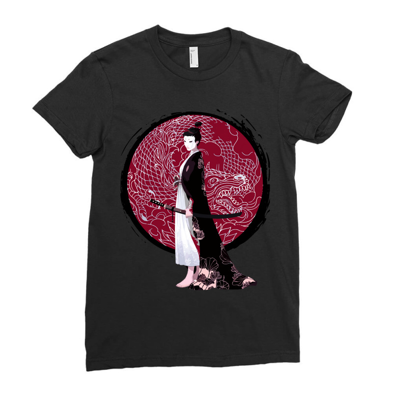 Anime Samurai Girl Warrior Katana Otaku Japan Ladies Fitted T-Shirt by DanielLopezJacuinde | Artistshot