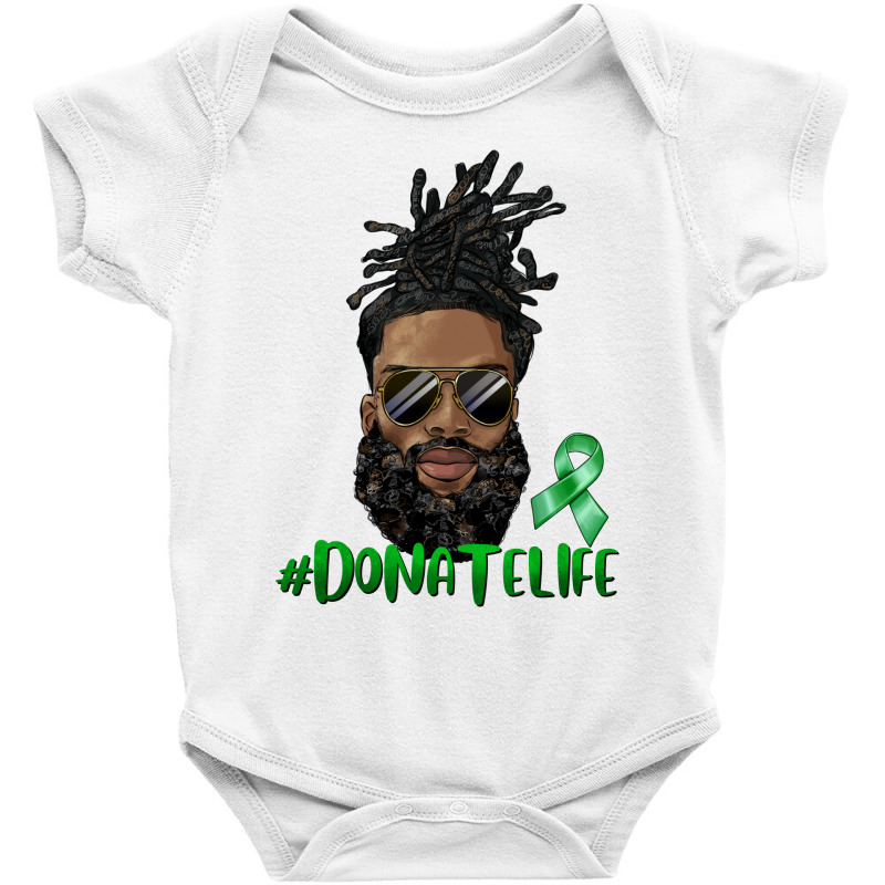 Black Man With Locs Bun Donate Life Baby Bodysuit by afrowomandigitalshop@gmail.com | Artistshot