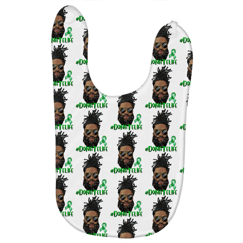 Black Man With Locs Bun Donate Life Baby Bibs by afrowomandigitalshop@gmail.com | Artistshot