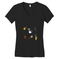 Cute Musical Instruments With Music Lovers Who's Life Fully Musical Women's V-neck T-shirt | Artistshot