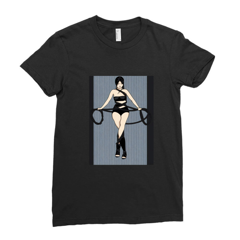 Dominant Woman Tied In Bondage - Shibari Art. Ladies Fitted T-Shirt by TerryPhelps | Artistshot