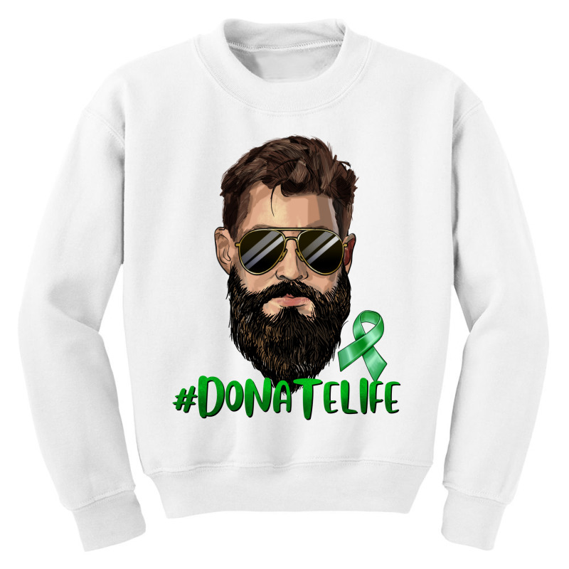 Bearded Man Donate Life Youth Sweatshirt by afrowomandigitalshop@gmail.com | Artistshot