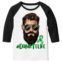 Bearded Man Donate Life Youth 3/4 Sleeve | Artistshot