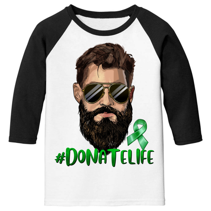 Bearded Man Donate Life Youth 3/4 Sleeve by afrowomandigitalshop@gmail.com | Artistshot