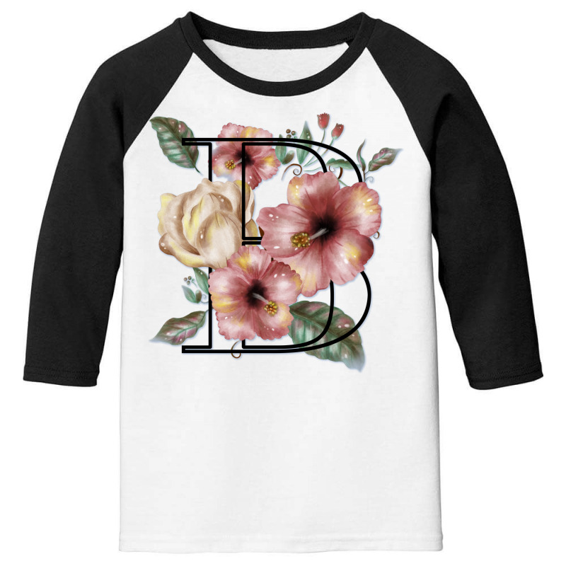 Flowers With A B Youth 3/4 Sleeve by LeoDesenhos | Artistshot