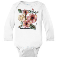 Flowers With A B Long Sleeve Baby Bodysuit | Artistshot