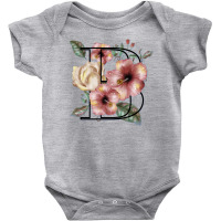 Flowers With A B Baby Bodysuit | Artistshot