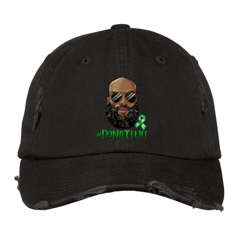 Bald Black Man Donate Life Vintage Cap by afrowomandigitalshop@gmail.com | Artistshot