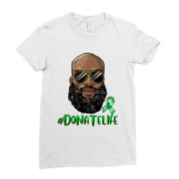 Bald Black Man Donate Life Ladies Fitted T-shirt | Artistshot