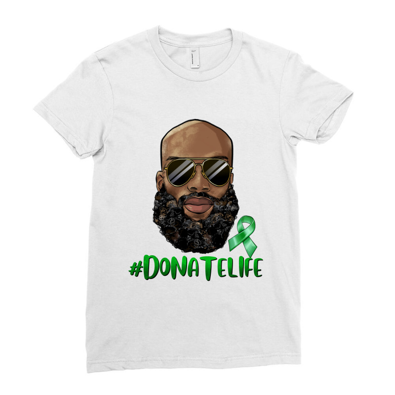 Bald Black Man Donate Life Ladies Fitted T-Shirt by afrowomandigitalshop@gmail.com | Artistshot