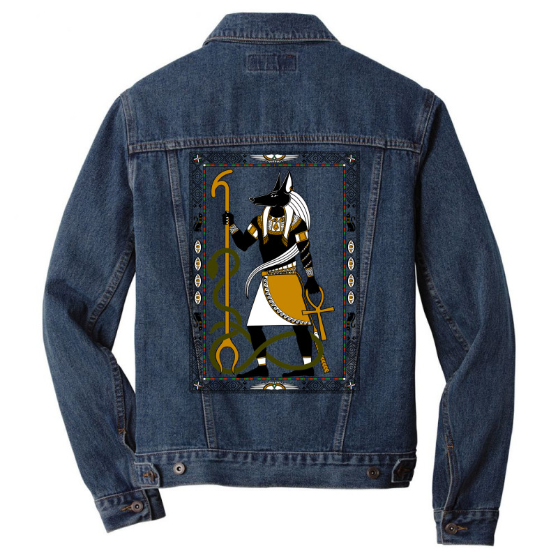 Anubis   Black Men Denim Jacket by zayenitecici | Artistshot