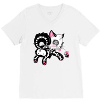 Skele Cat V-neck Tee | Artistshot