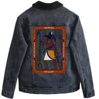 Anubis   Colour   Egyptian Art Unisex Sherpa-lined Denim Jacket | Artistshot