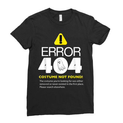 Error 404 Halloween Geek Programmer Ladies Fitted T-shirt Designed By Lotus Fashion Realm