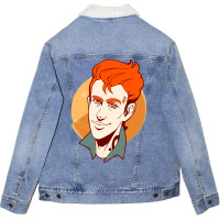 Atlas Rhys  In Warm Colors  Borderlands Fan Art Unisex Sherpa-lined Denim Jacket | Artistshot