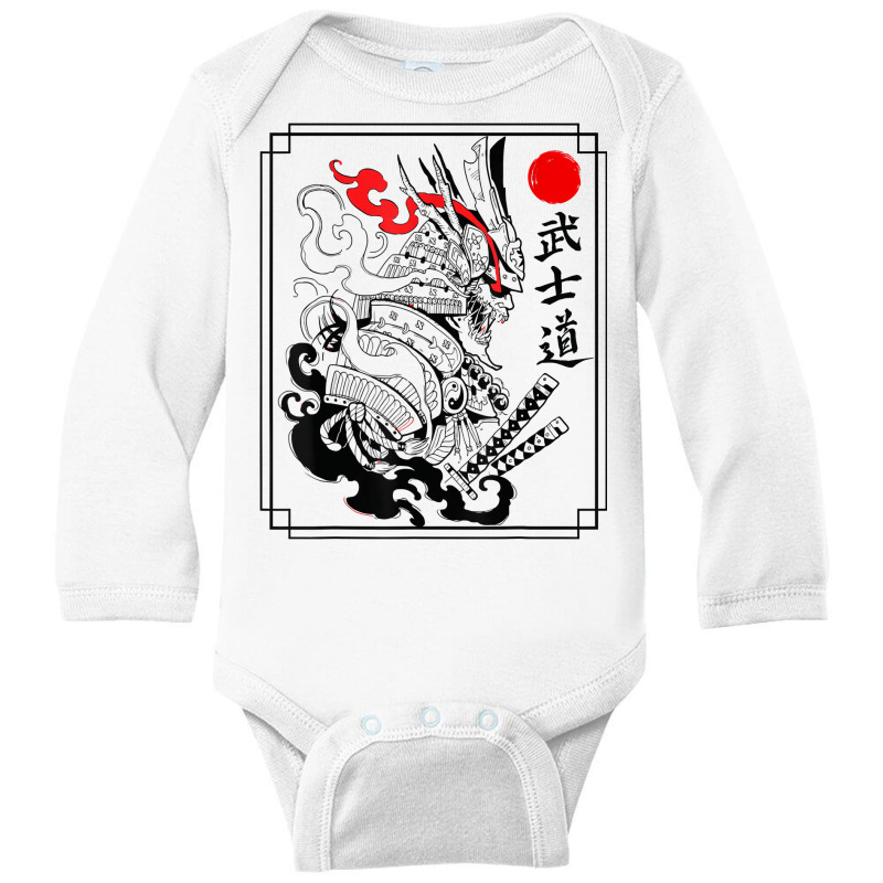 Samurai Bushido Warrior Japanese Katana Sword T Shirt Long Sleeve Baby Bodysuit by genousuv | Artistshot